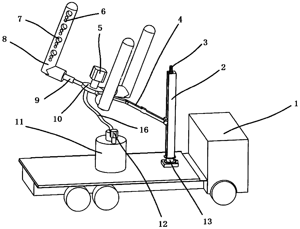 Catkin solidifying mechanical arm for municipal engineering and solidifying method