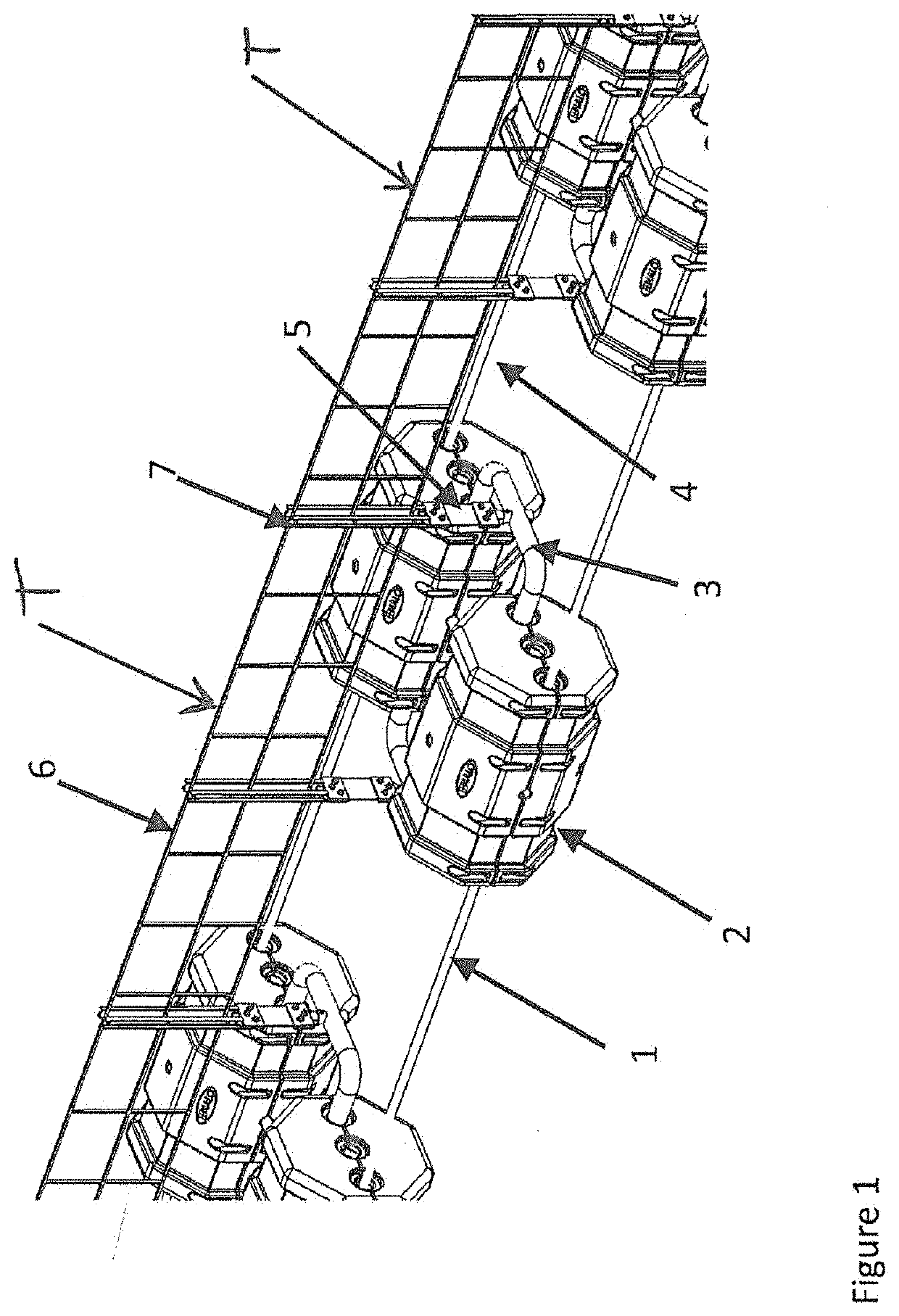 Compliant net support system for marine barriers