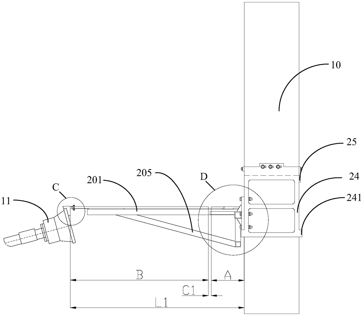 Feed source distance measuring device and feed source distance measuring method