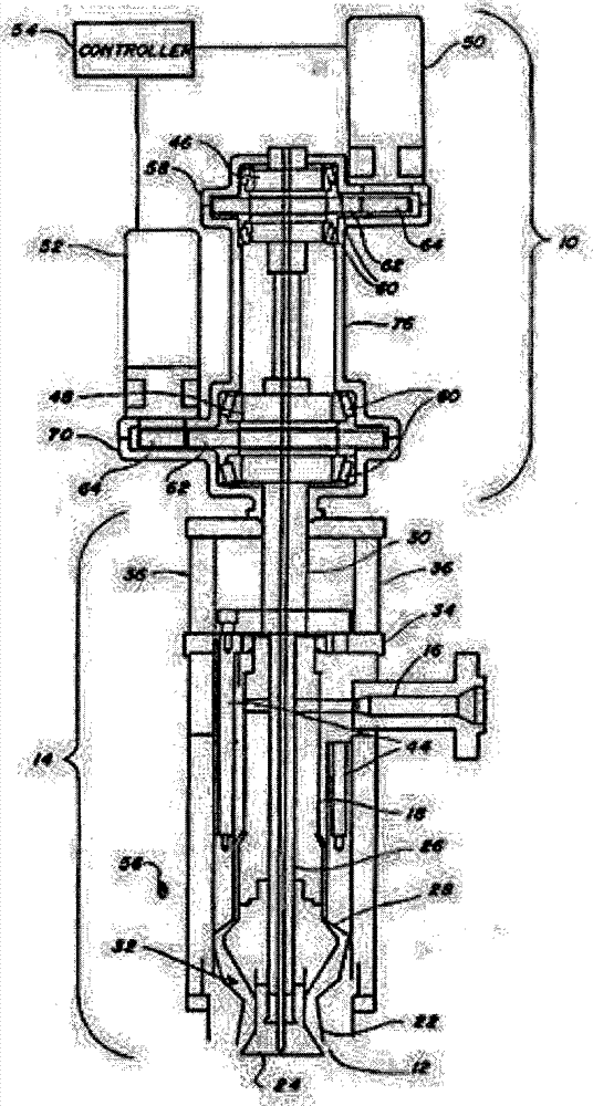 Extrusion blow molding machine-head-and-die-orifice gap electrical adjustment device and realization method and application thereof