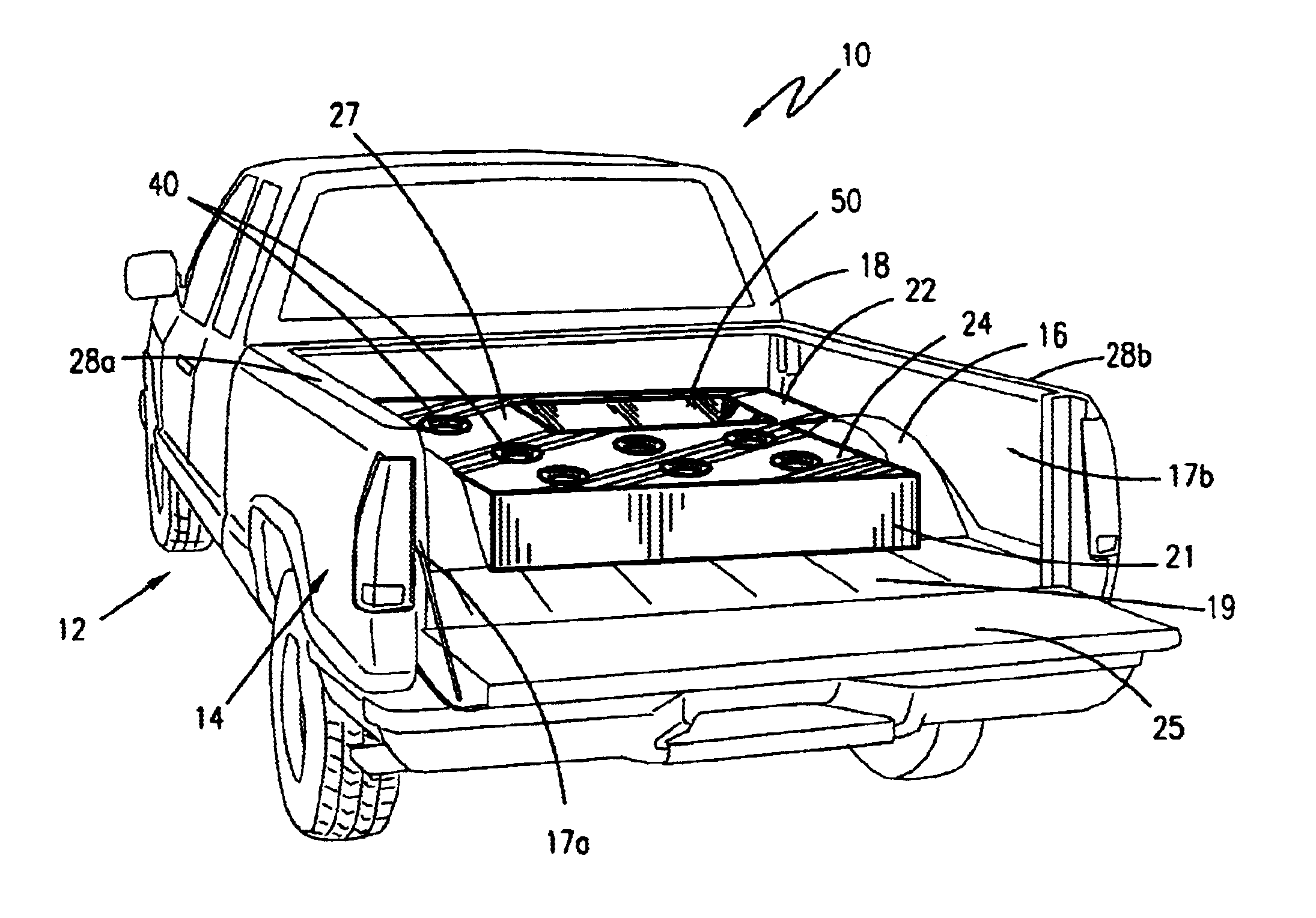 Truck bed cargo stabilizer and organizer apparatus