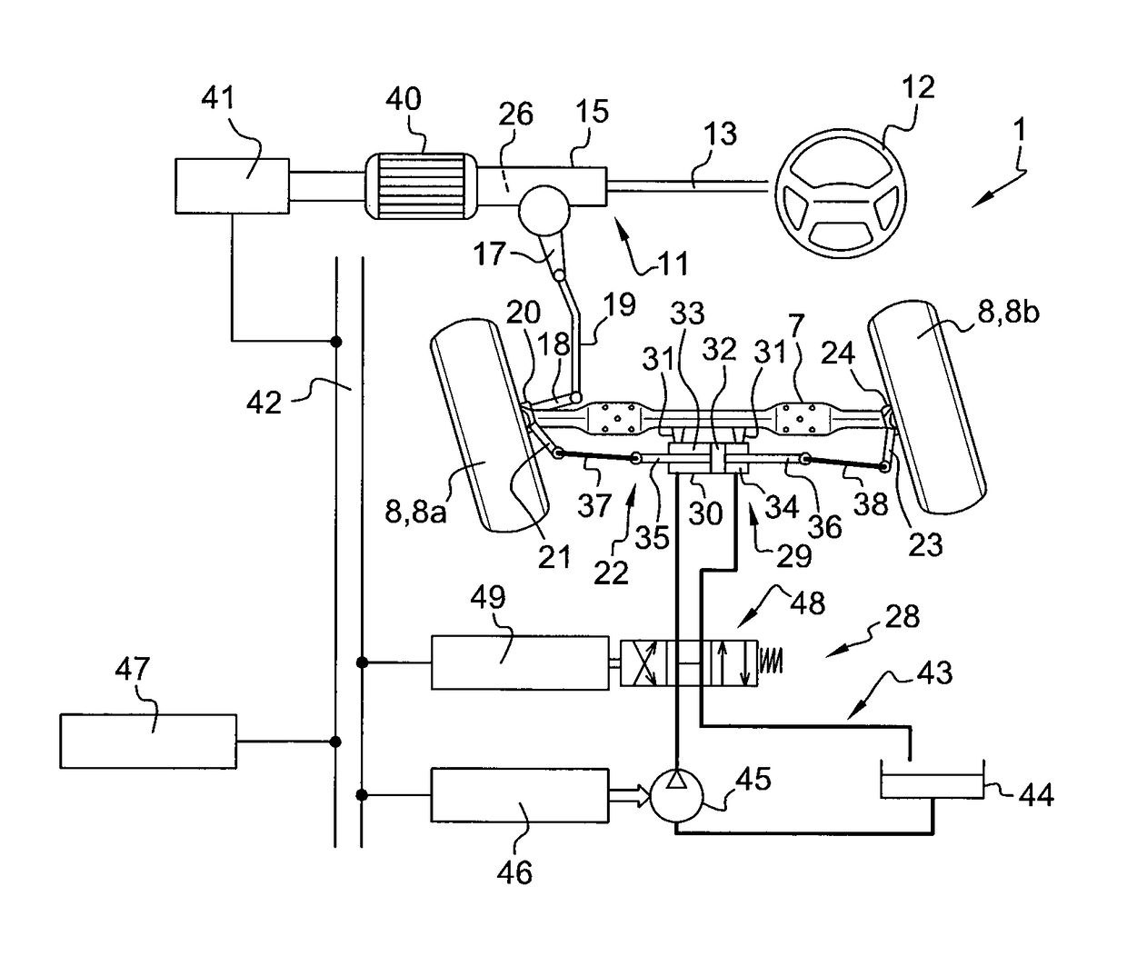 Power steering system for a vehicle