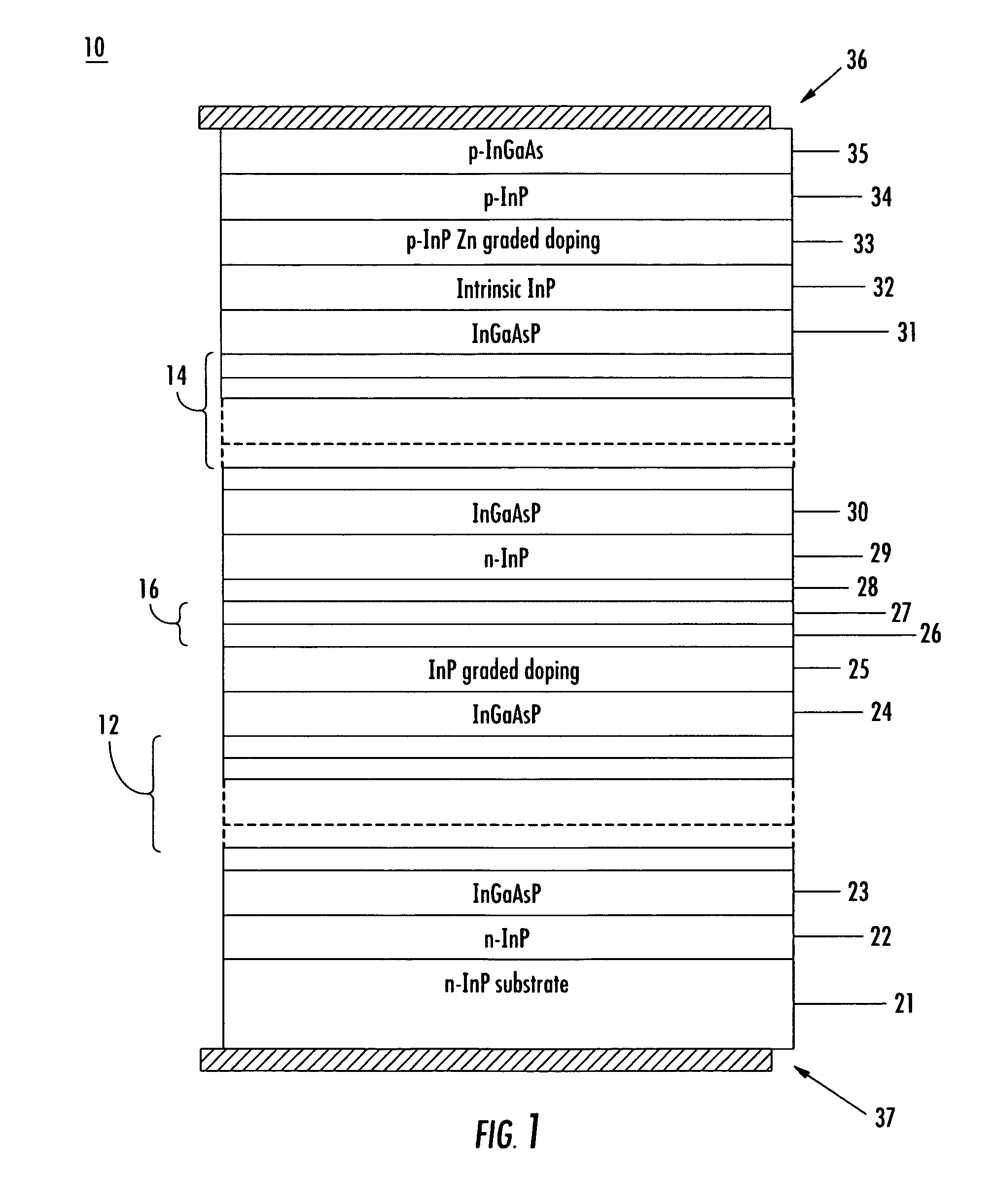 Multi-quantum well optical waveguide with broadband optical gain