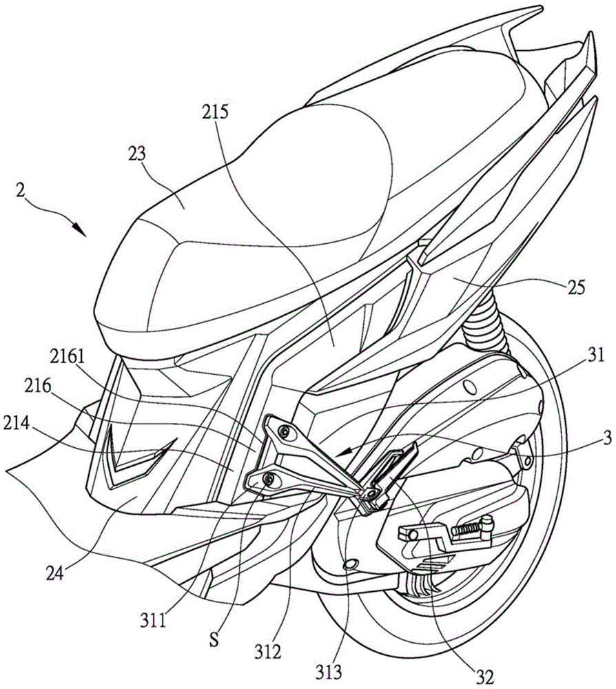 Foot rest lever structure for motorcycle