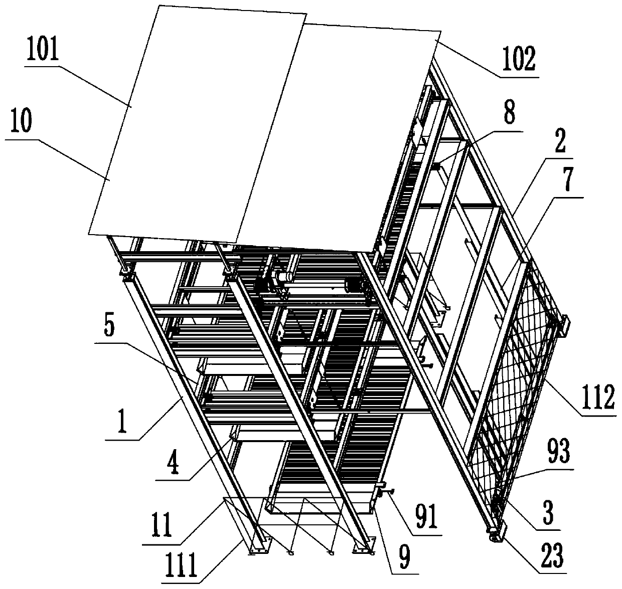 Multi-layer pulling combined movable frame stereo parking equipment and parking method thereof