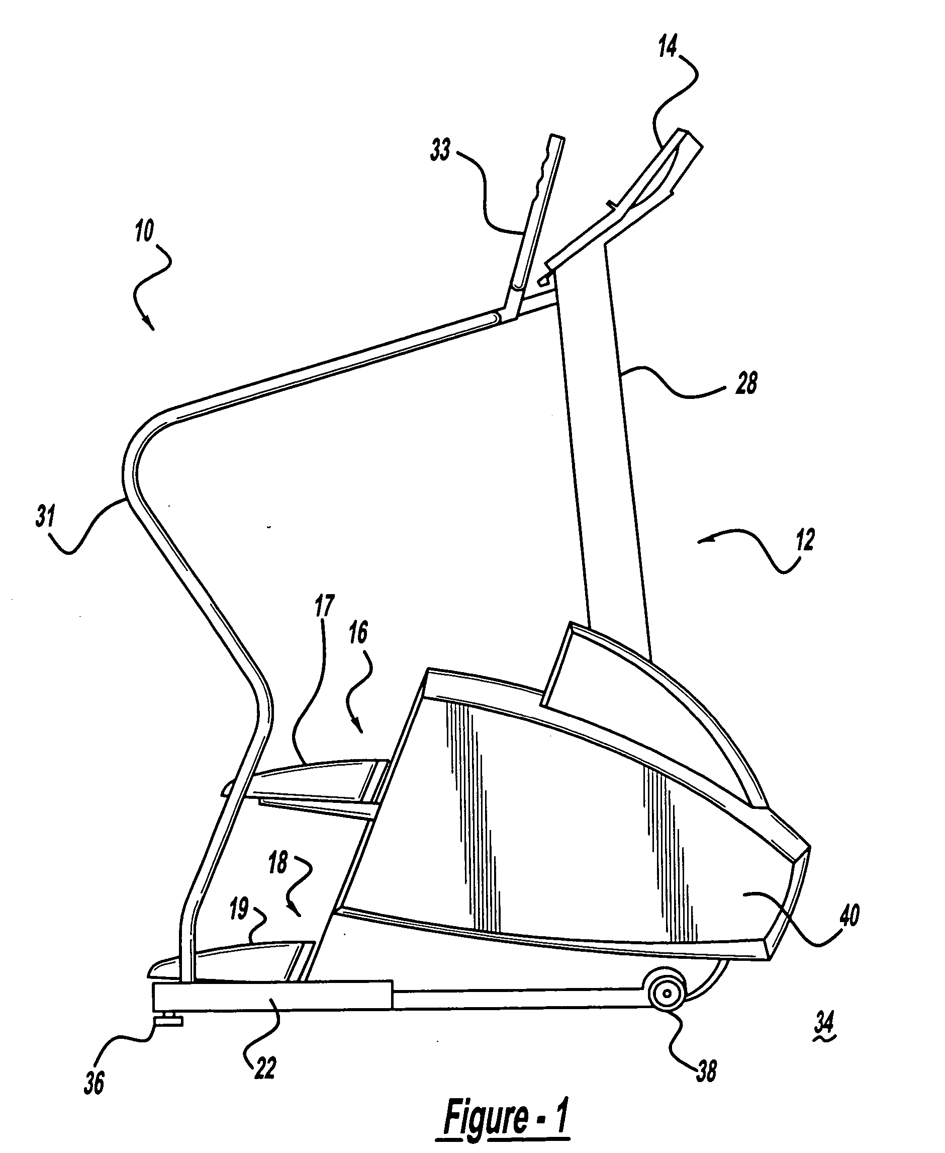 Stairclimber apparatus pedal mechanism