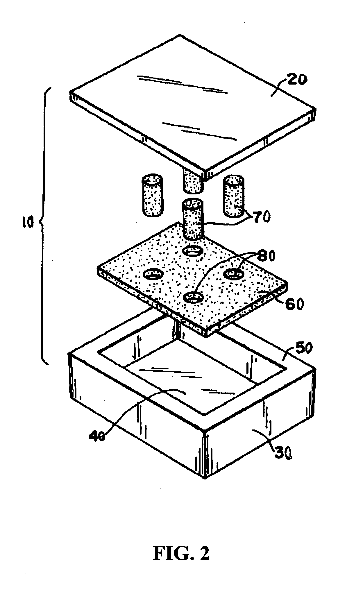 Support structure for a planar cooling device