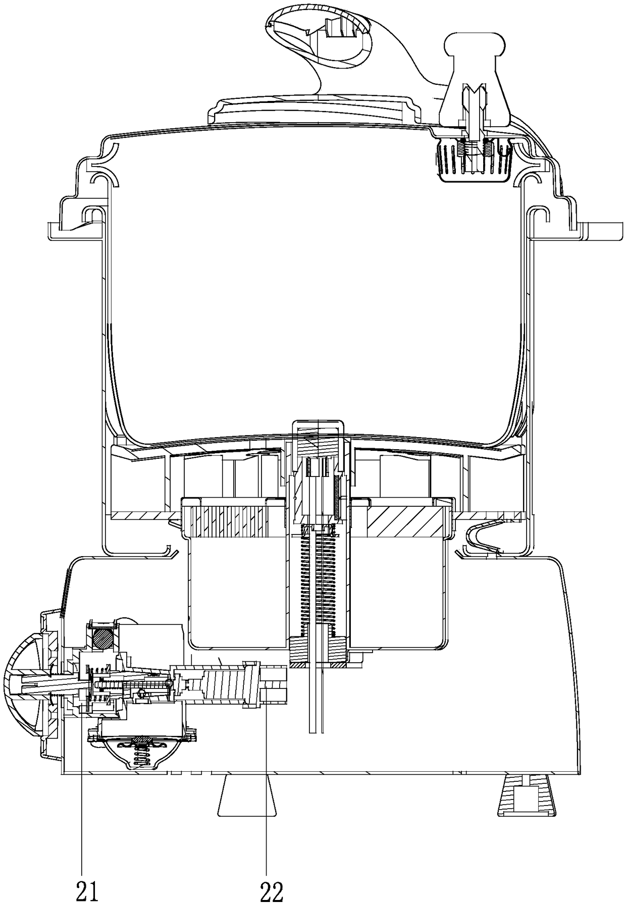 Pressure-controlling gas pressure cooker