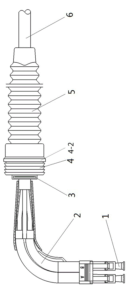 Optical cable connector for device access and optical cable installing and sealing component thereof