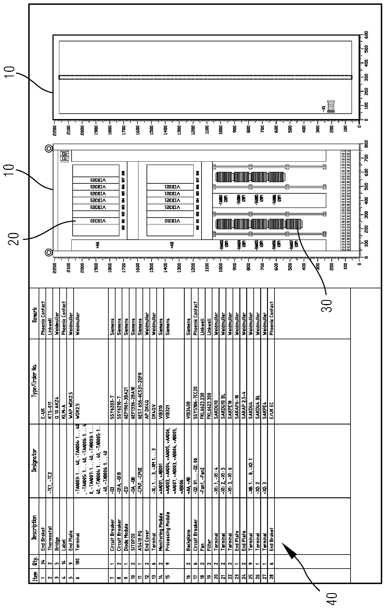 Method for generating a production drawing of a distributed control system