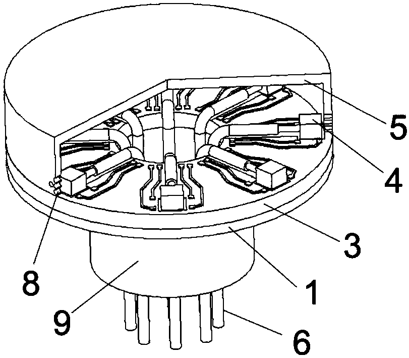 Array wind speed and direction sensor and manufacturing method thereof