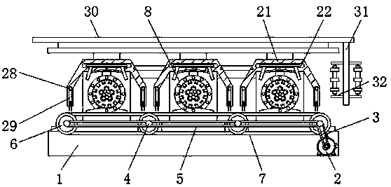 Annular spraying cleaning and conveying integrated device for mechanical production