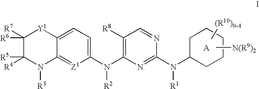 Pyrimidinediamine kinase inhibitors