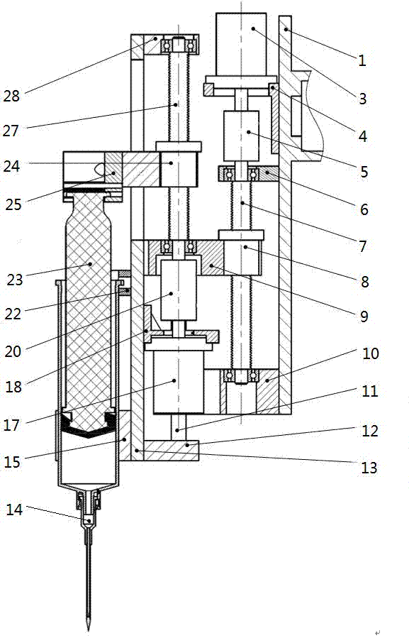 Injection device for medical drug preparation