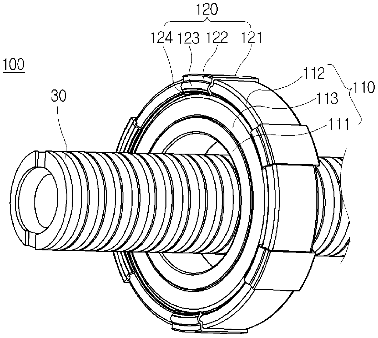 Bearing assembly of vehicle steering device and vehicle steering device having same