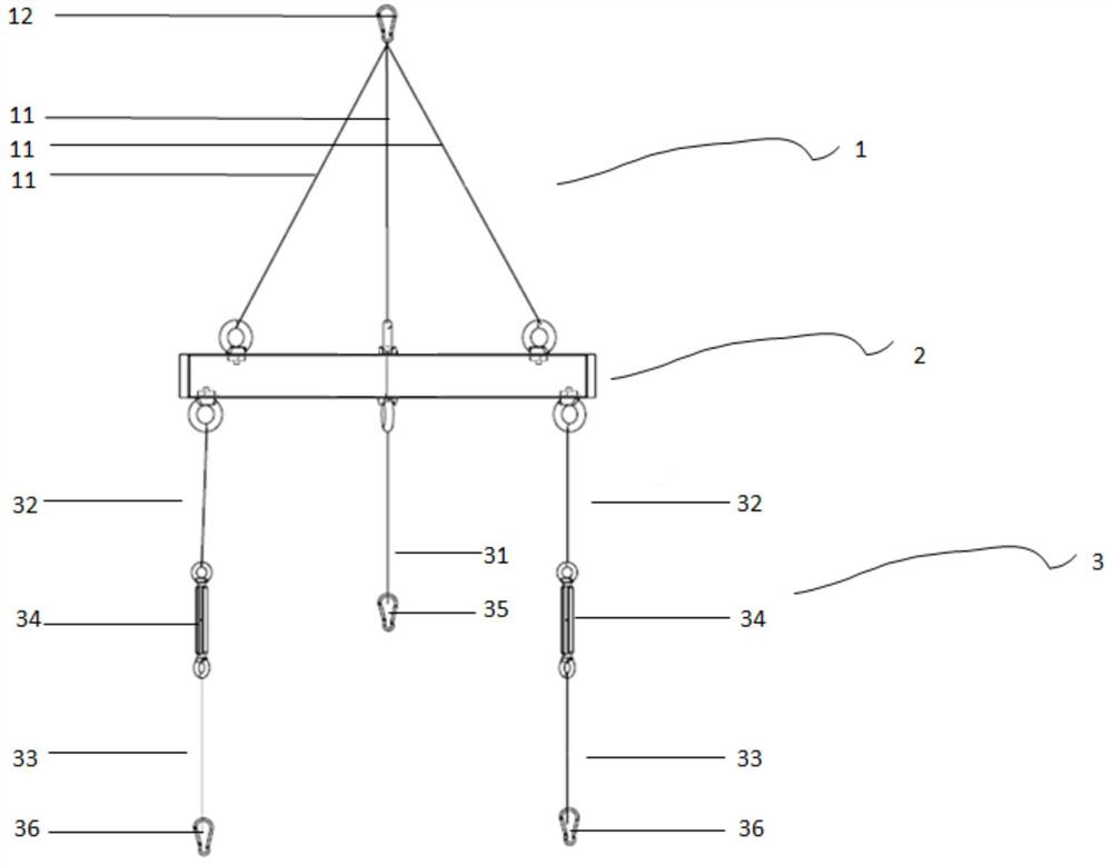 Manhole cover plate hoisting device for nuclear power unit voltage stabilizer