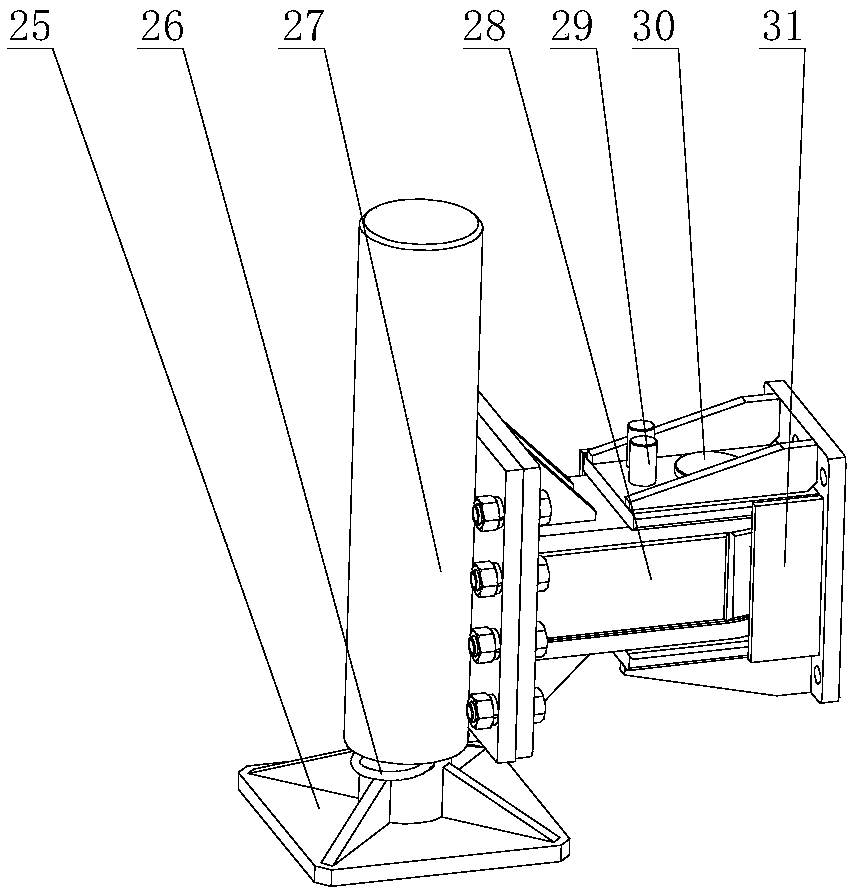 Angle adjustment device and hydraulic control method for realizing simultaneous construction of equidistant double boreholes