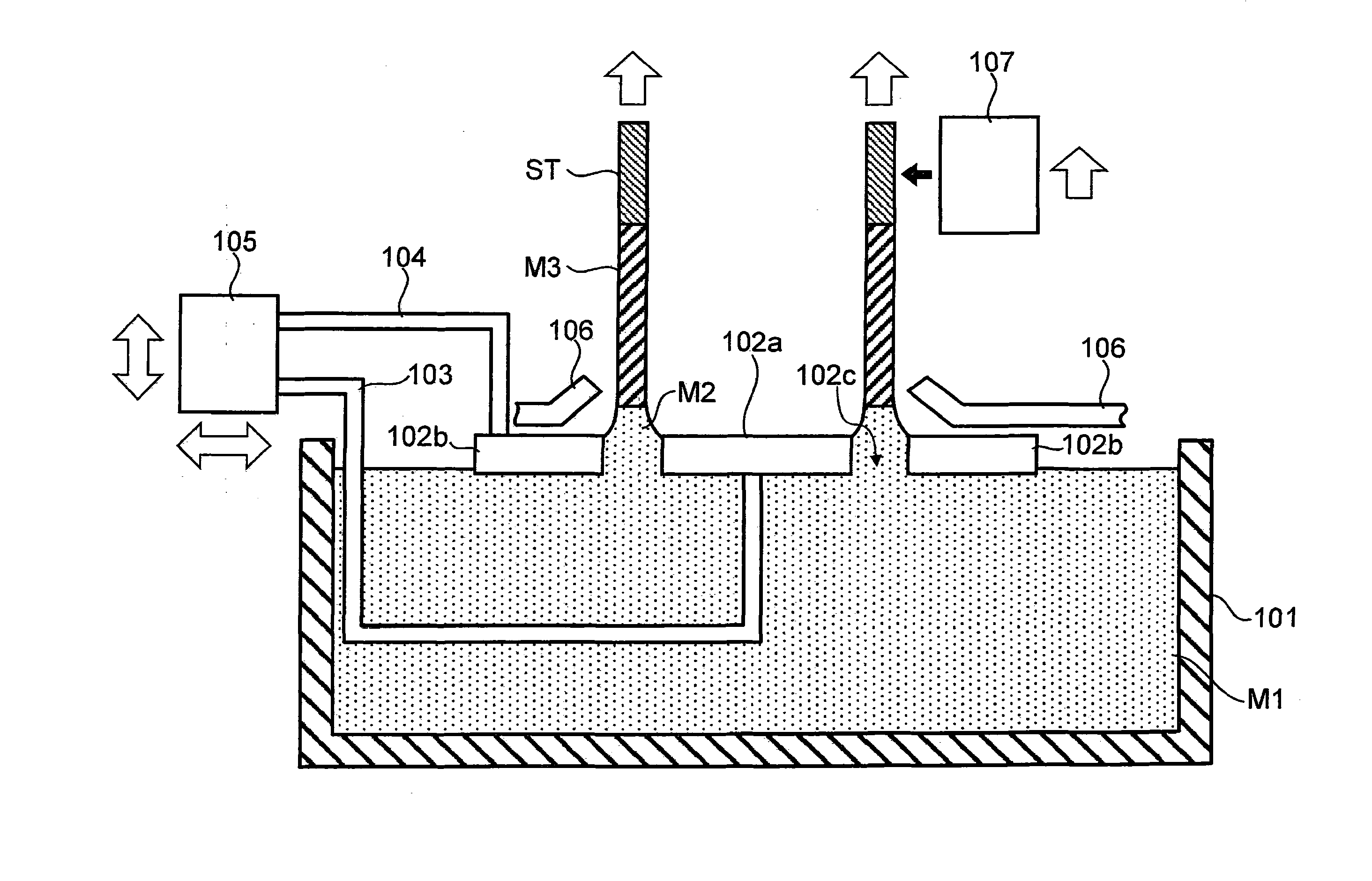 Up-drawing continuous casting apparatus and up-drawing continuous casting method