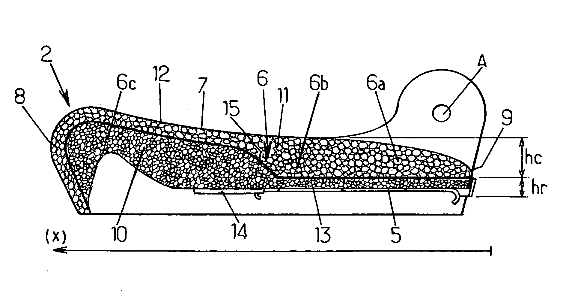 Padding for the seat proper of a vehicle seat and a seat proper equipped with such padding