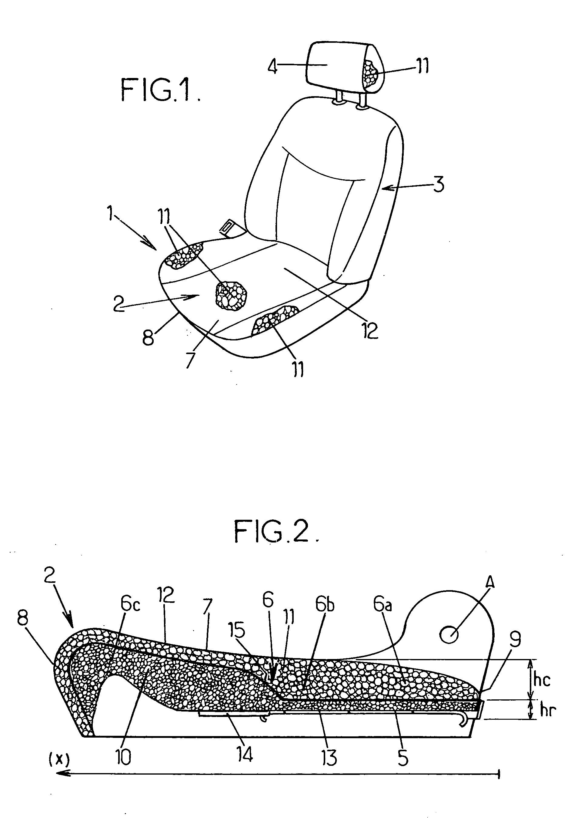 Padding for the seat proper of a vehicle seat and a seat proper equipped with such padding