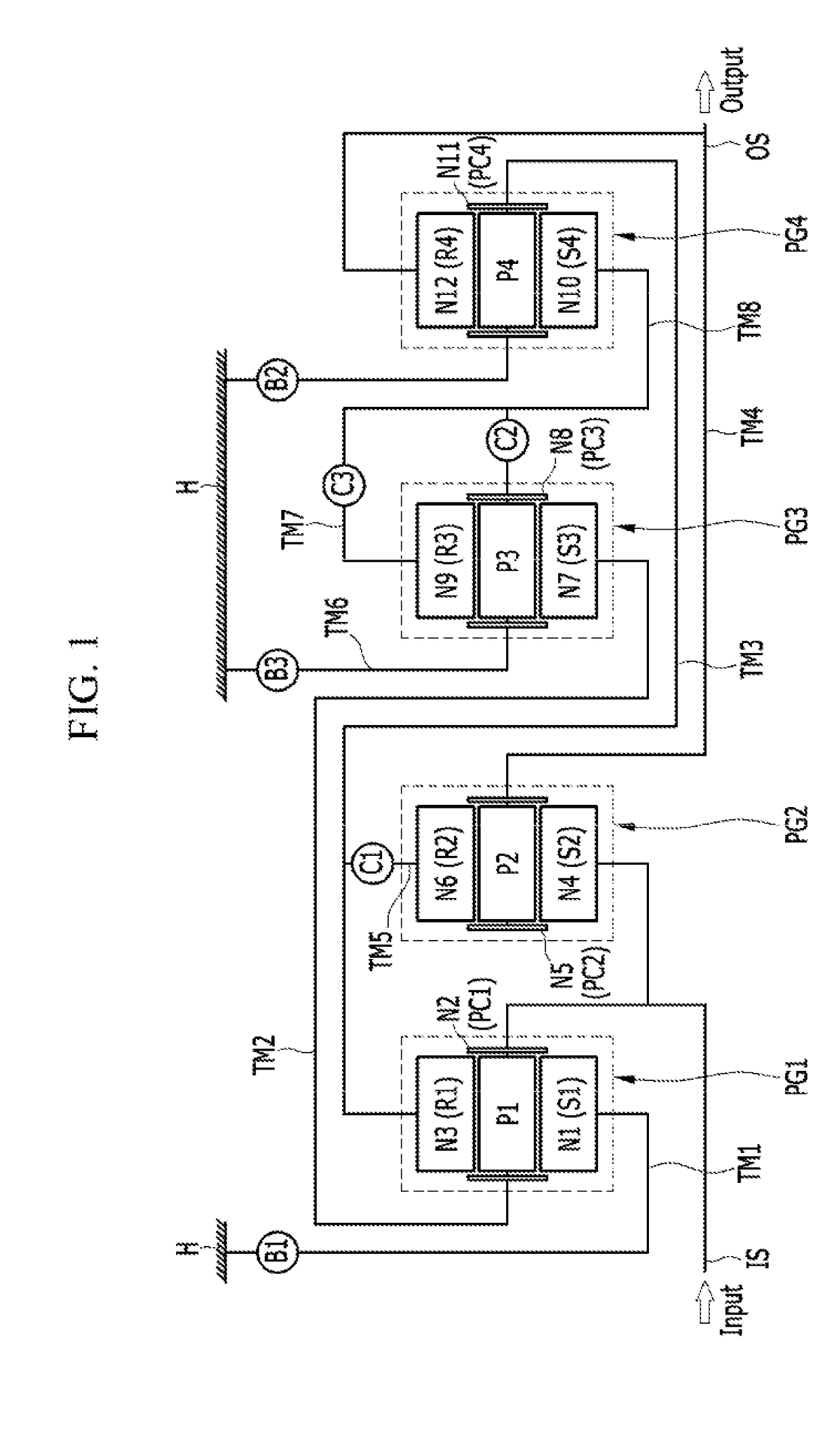 Planetary gear train of an automatic transmission for a vehicle