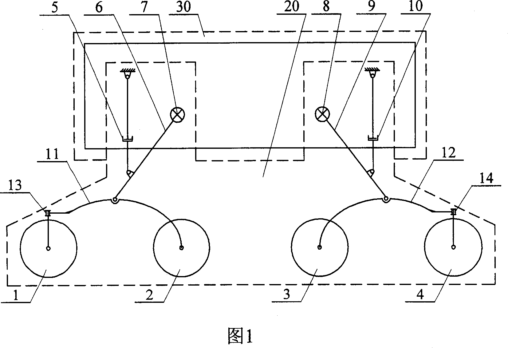 Eight wheels torsion bar spring pendant type carriage carrying mechanism