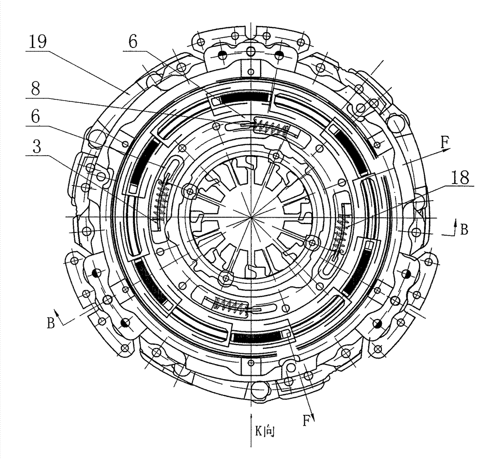 Dry friction type double clutch of automatic transmission