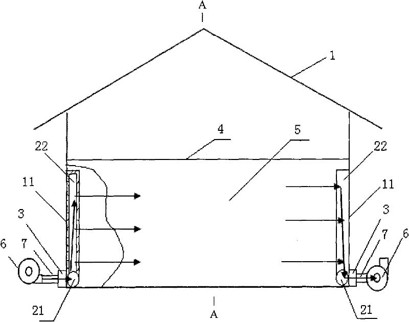 Granary lateral ventilation method and system thereof