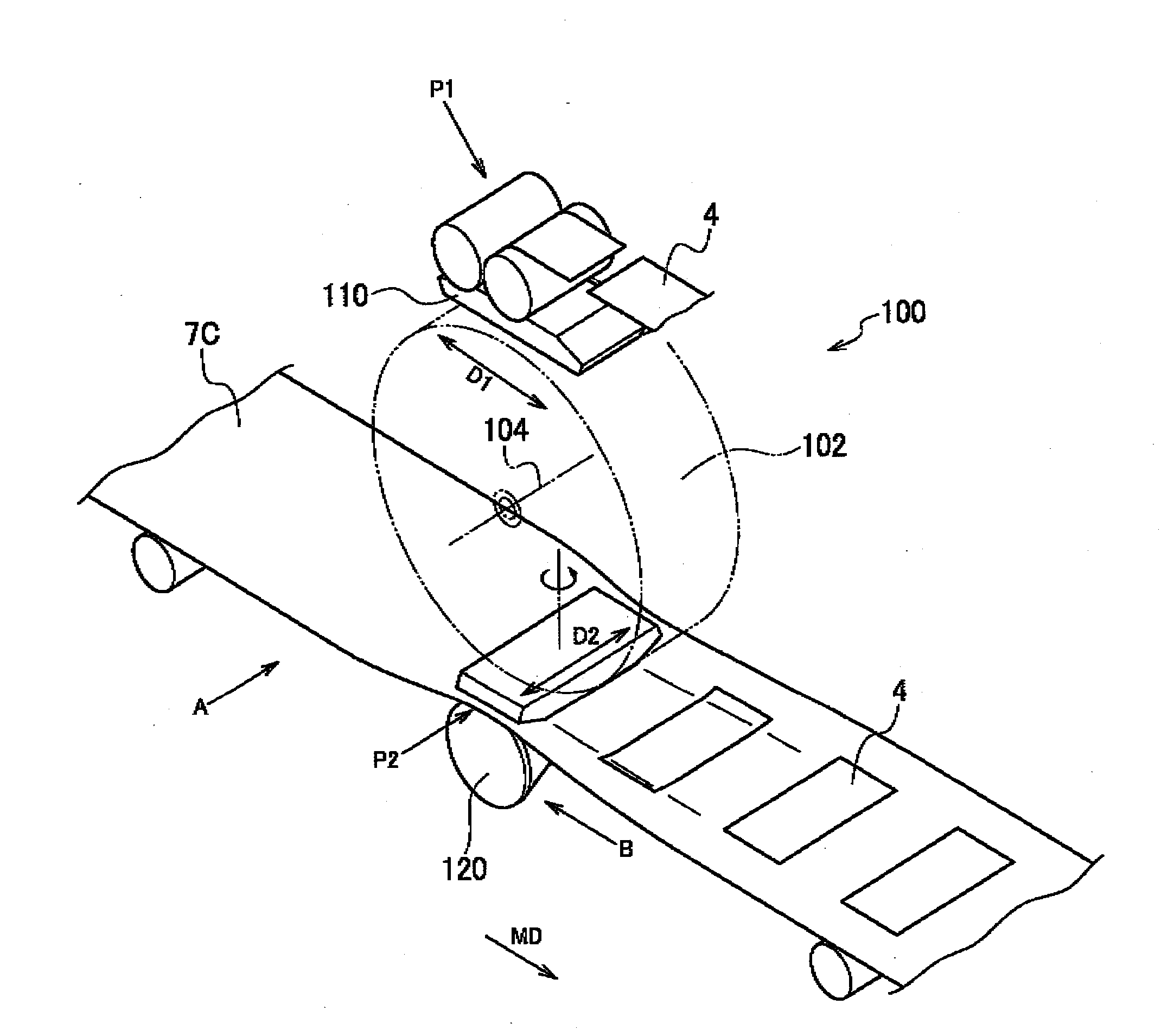 Manufacturing apparatus of absorbent article and manufacturing method of absorbent article