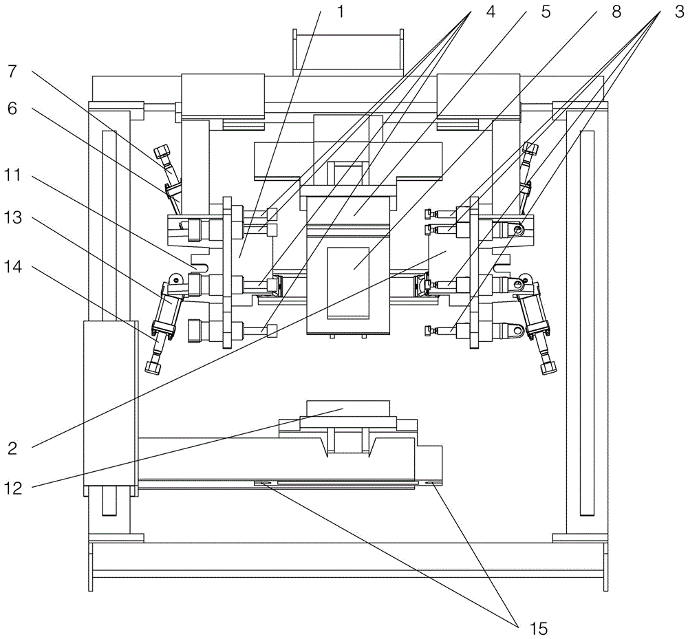 Full-contact one-piece toilet bowl body mold clamping and releasing method