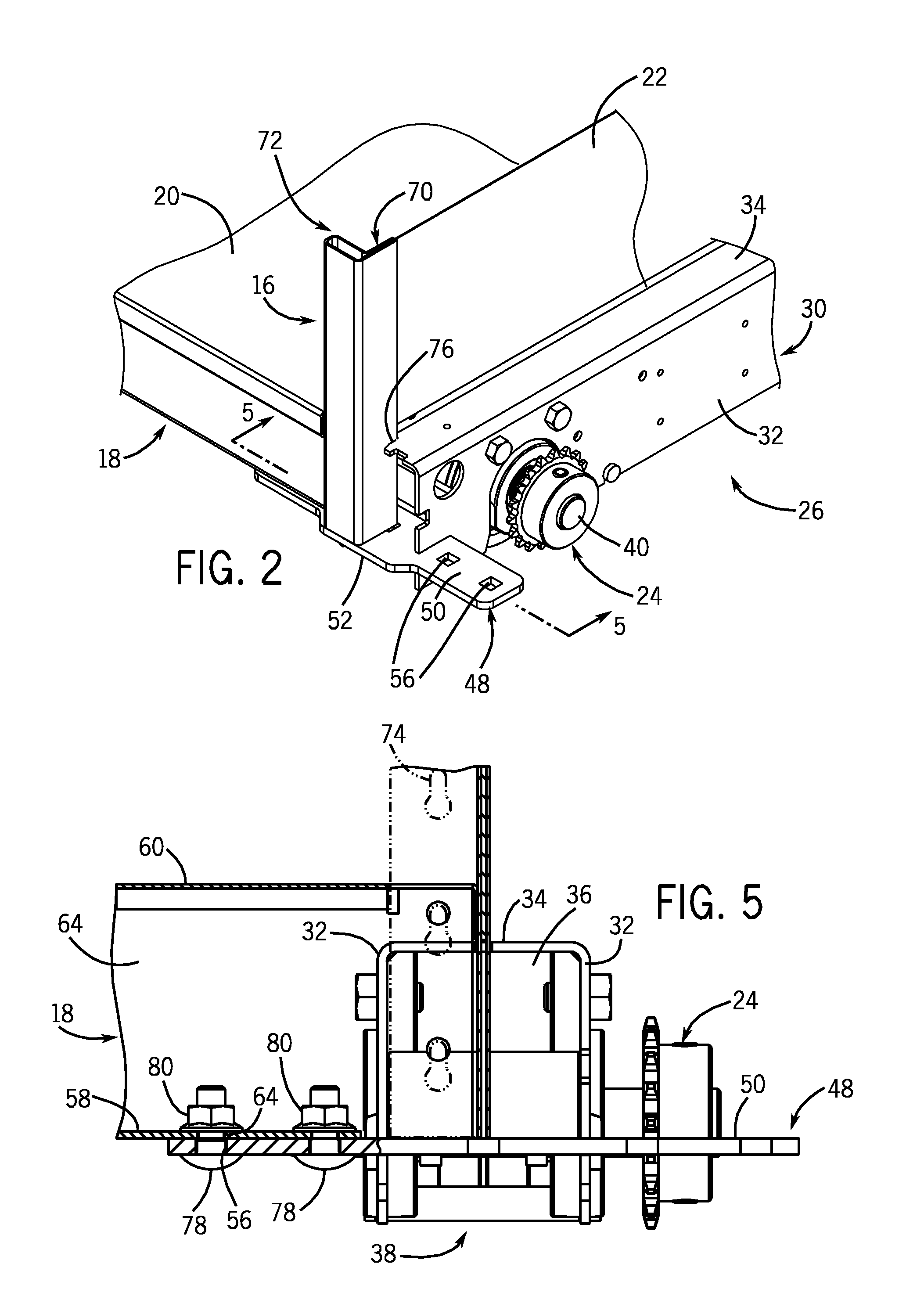 Carriageless mobilized storage unit for use in a mobile storage system