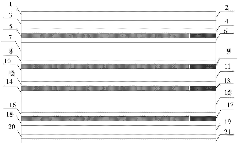 A layered structure of spaced bus filter