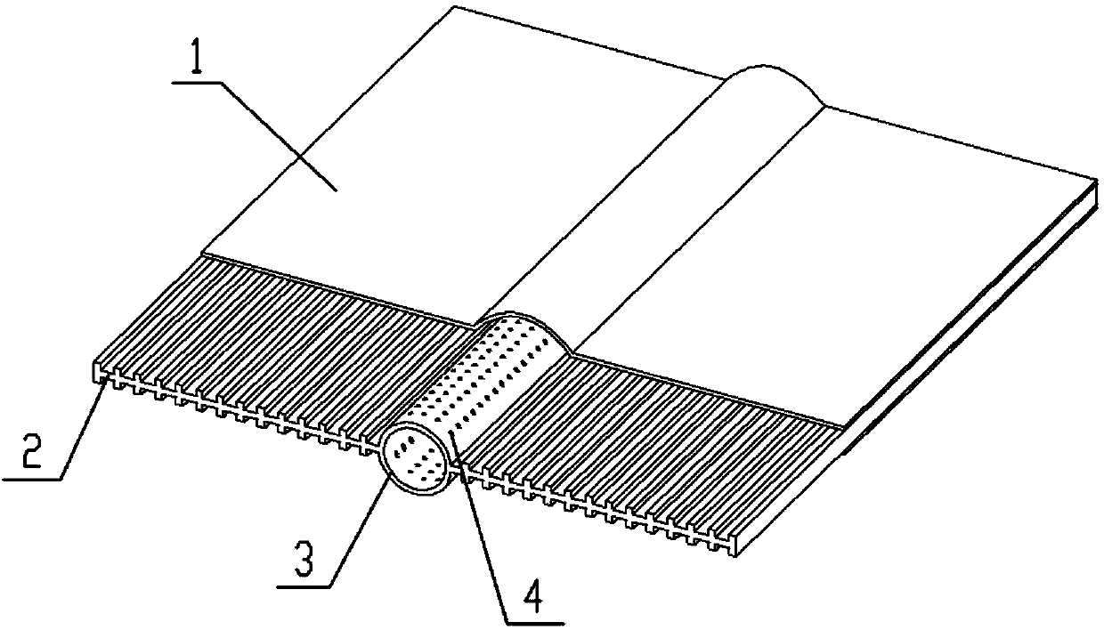 Hot-melting bonding guide pipe type plastic drainage plate