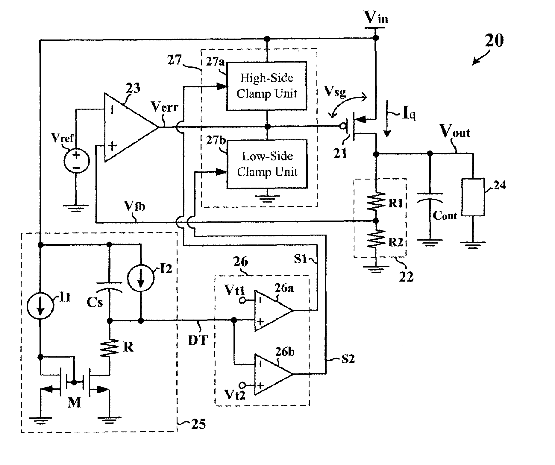 Linear voltage regulator with improved responses to source transients