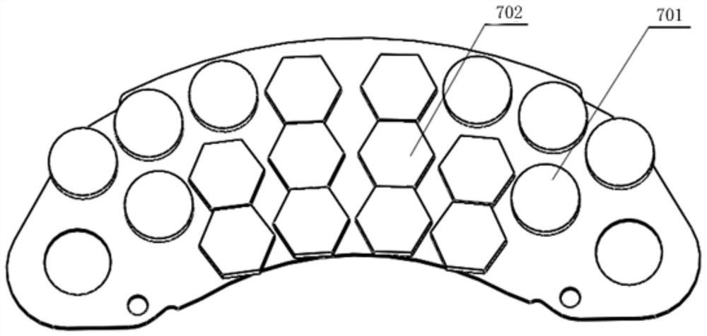 A high-speed train brake pad with optimized friction particle combination and installation method