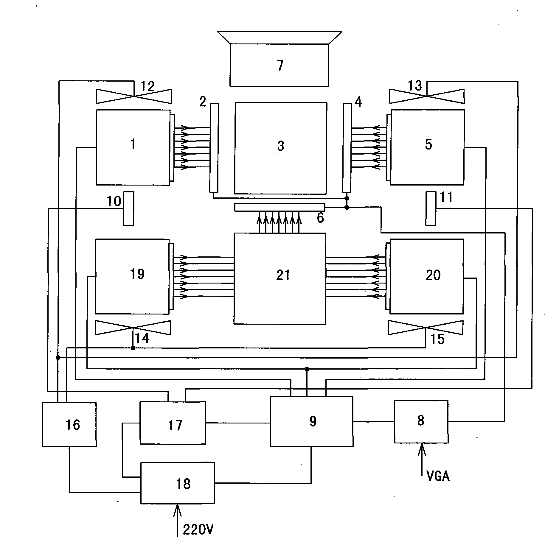 Projection imaging method and system based on red, green and blue LED light sources