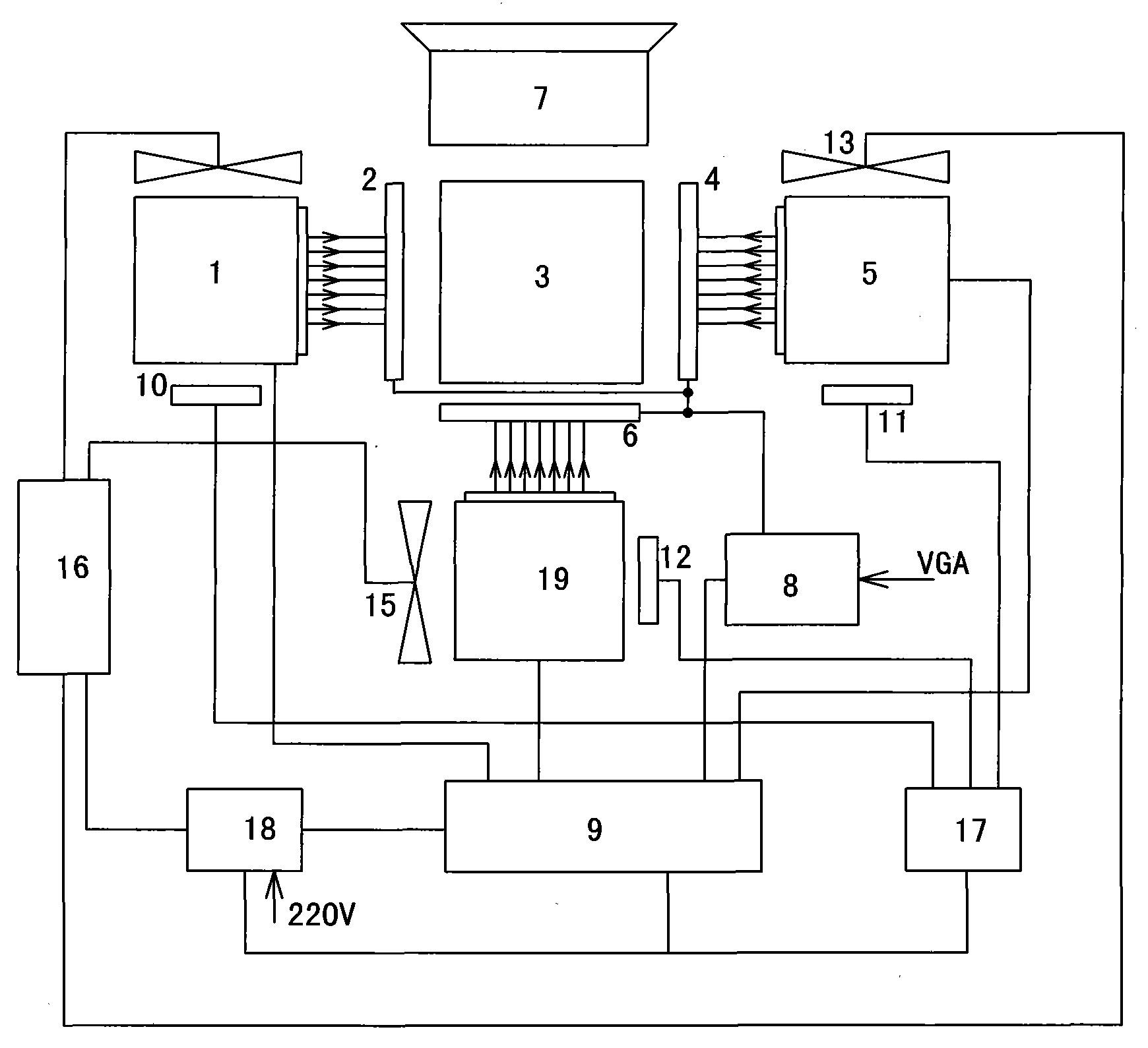 Projection imaging method and system based on red, green and blue LED light sources