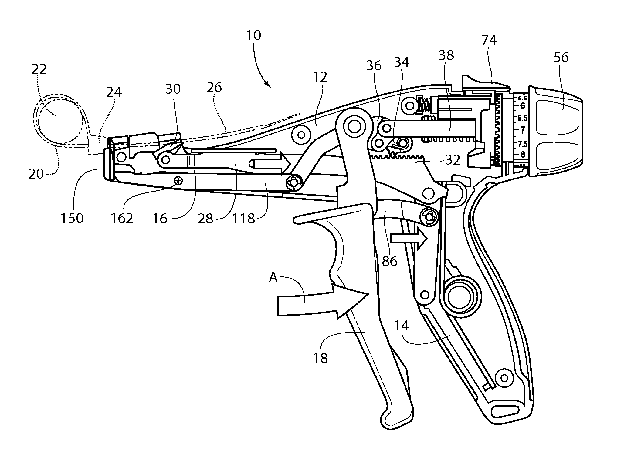 Cable tie tensioning and cut-off tool