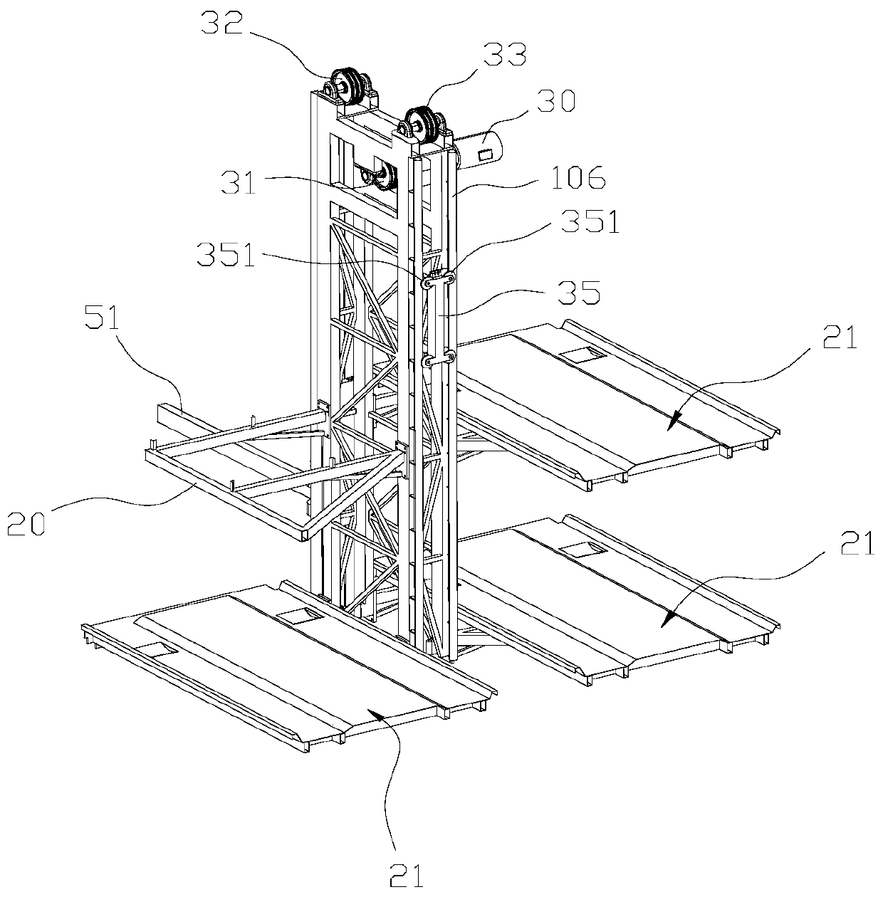 Tree-like lifting rotary type stereo garage