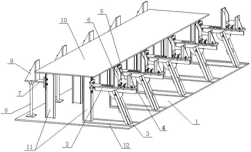 Horizontal-type fast assembling platform for H profile steel