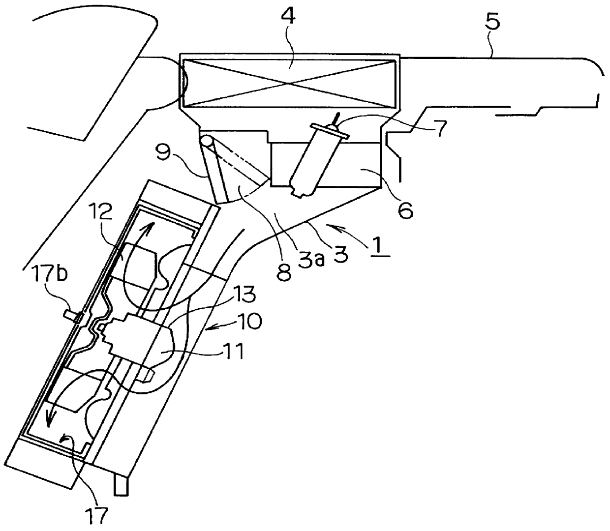 Air conditioning apparatus for a rear seat of vehicle