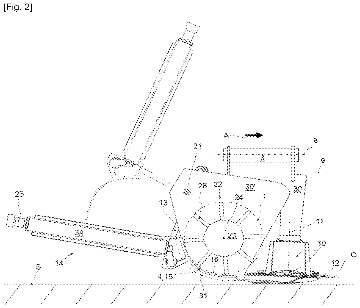 Agricultural device with a cutter bar and a removable collecting device and agricultural machine comprising such a device