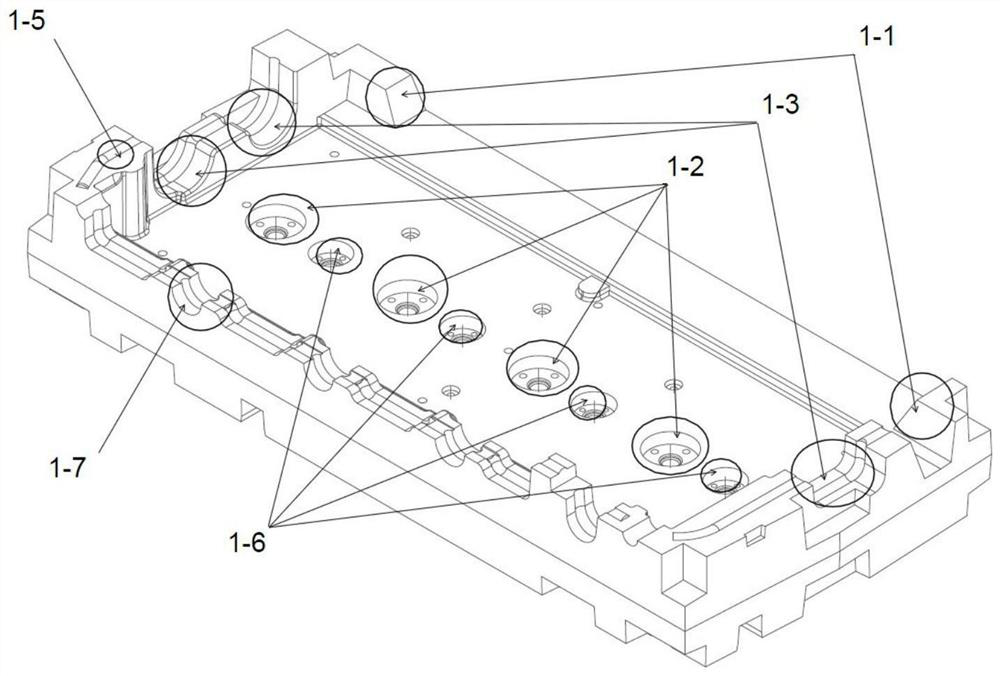 Casting structure and method for diesel engine cylinder cover core assembly vertical casting process sand core combination