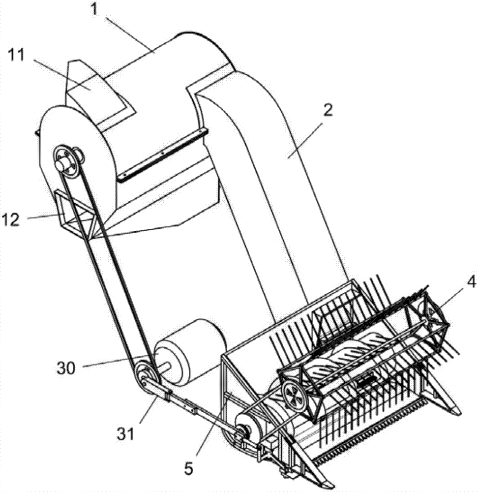 Corn reaping and threshing device