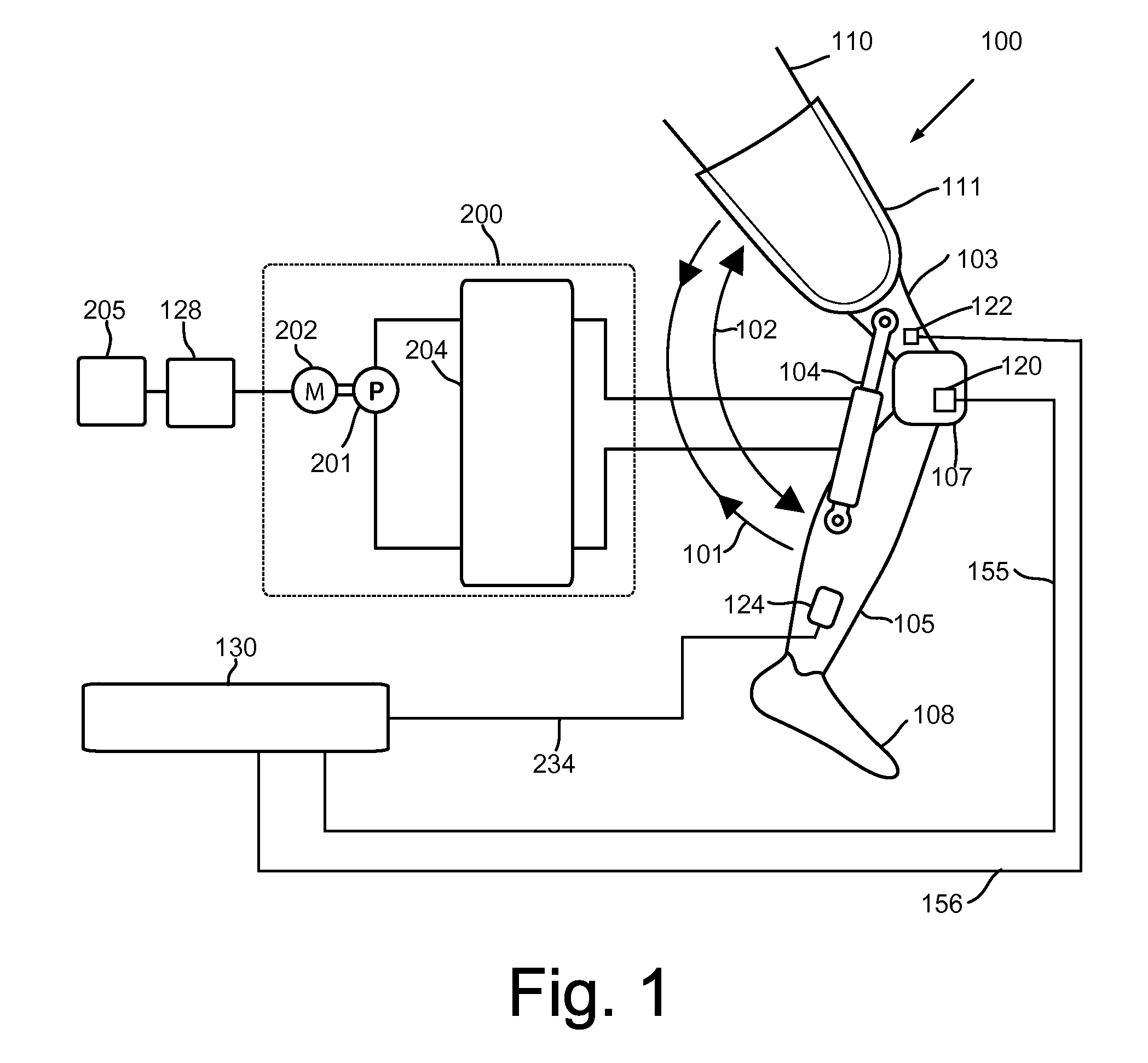 Semi-actuated transfemoral prosthetic knee