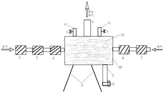 Mechanism for extracting dust in desulfurized flue gas, dust measuring device and method