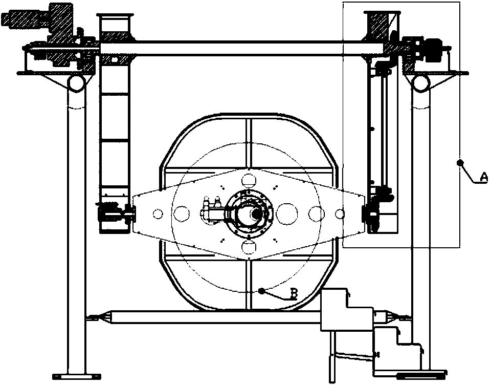 Swing-arm-type rotating synchronous space three-dimensional simulator