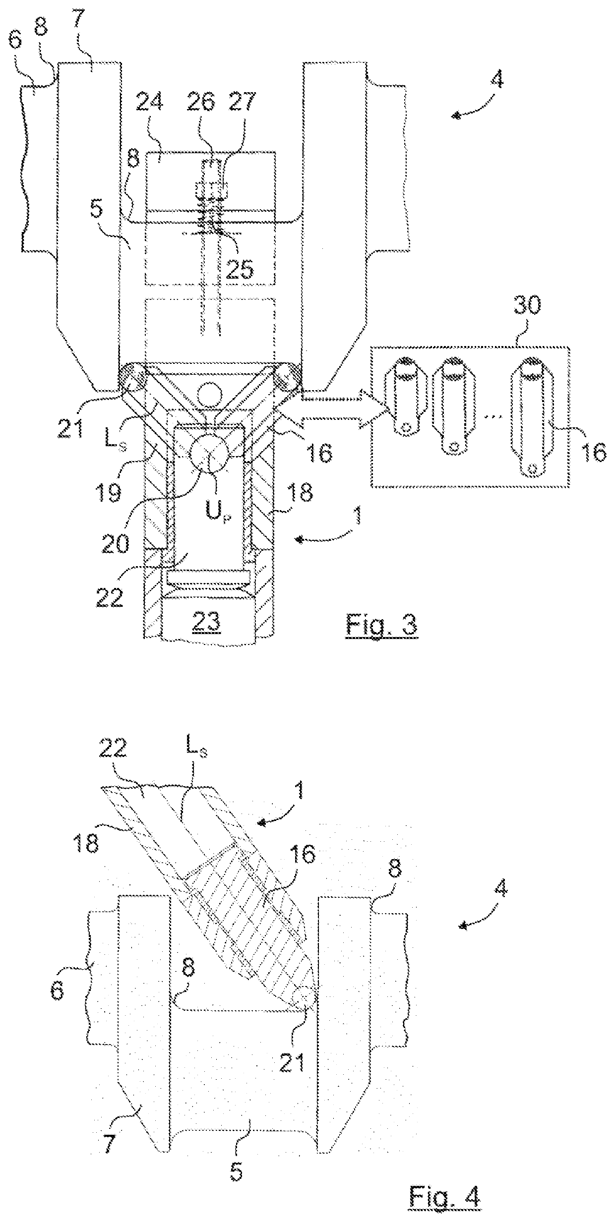 Method and device for the impact treatment of transition radii of a crankshaft