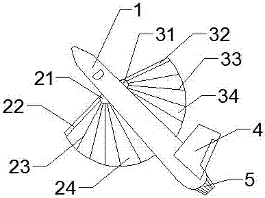 Aircraft with folding fan-shaped wings