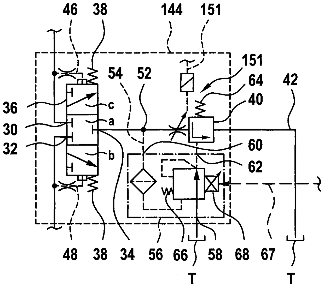 Hydrostatic valve arrangement, hydrostatic transmission gear having valve arrangement, and hydrostatic drive device having transmission gear